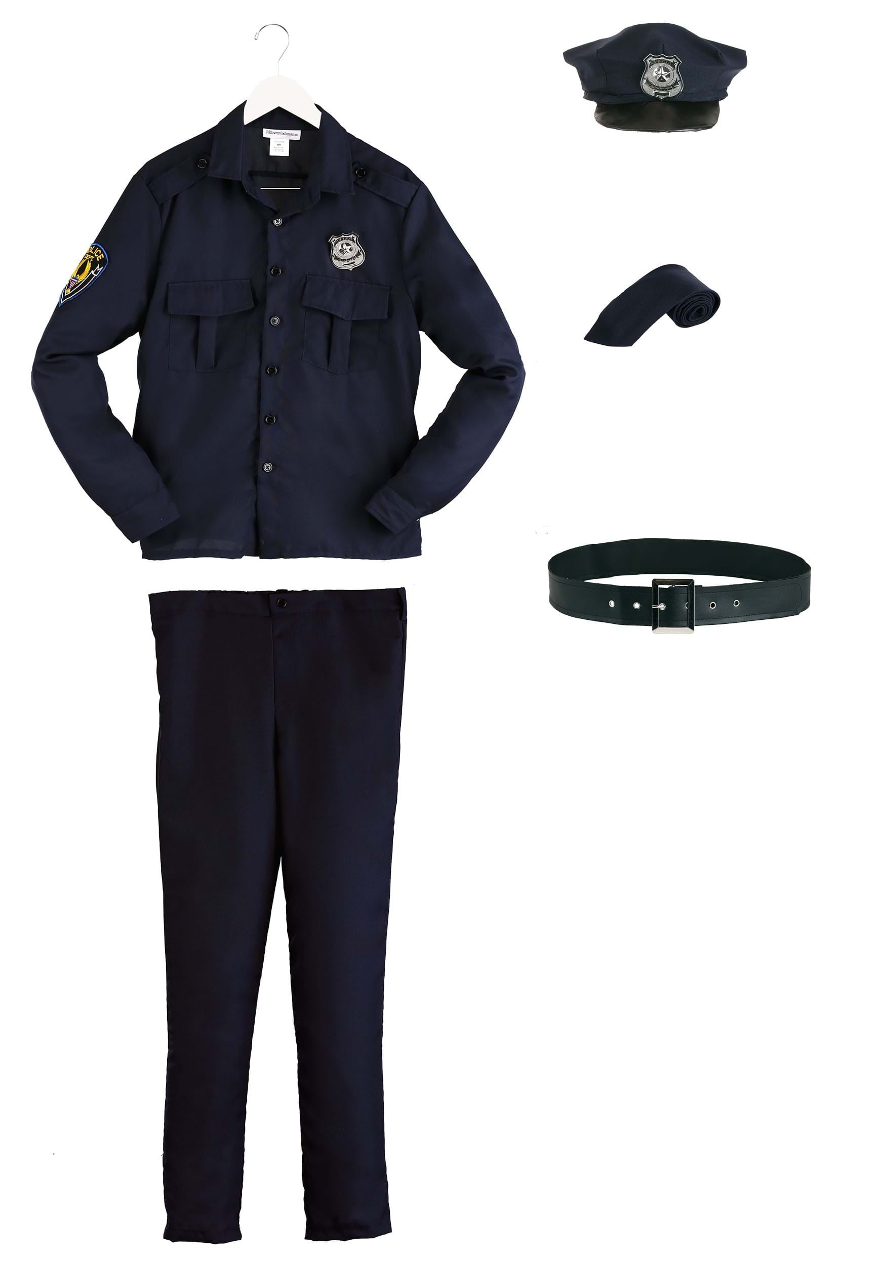 Adult Police Officer Costume Mens, Dark Blue Cop Uniform Halloween Outfit  Medium - Walmart.com