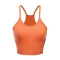 thumbnail image 1 of Birdeem Womens Crop Solid Washed Seamless Rib-Knit Camisole Crop Tank Tops Quick Drying Bra Sports Bra, 1 of 8