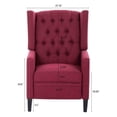 thumbnail image 5 of 27" Wide Manual Wingback Recliner Chair, Vintage Accent Chair, Recliner Chair with Nailhead Trim and Birch Legs, Tufted Single Sofa Chair, for Home, Living Room, Office, Bedroom, Wine Red, 5 of 7