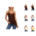 thumbnail image 1 of Lace Trim Tank Top for Women 2026 Fashion Asymmetrical Hem Spaghetti Strap Lace Patchwork Camisole Tank Top, 1 of 4