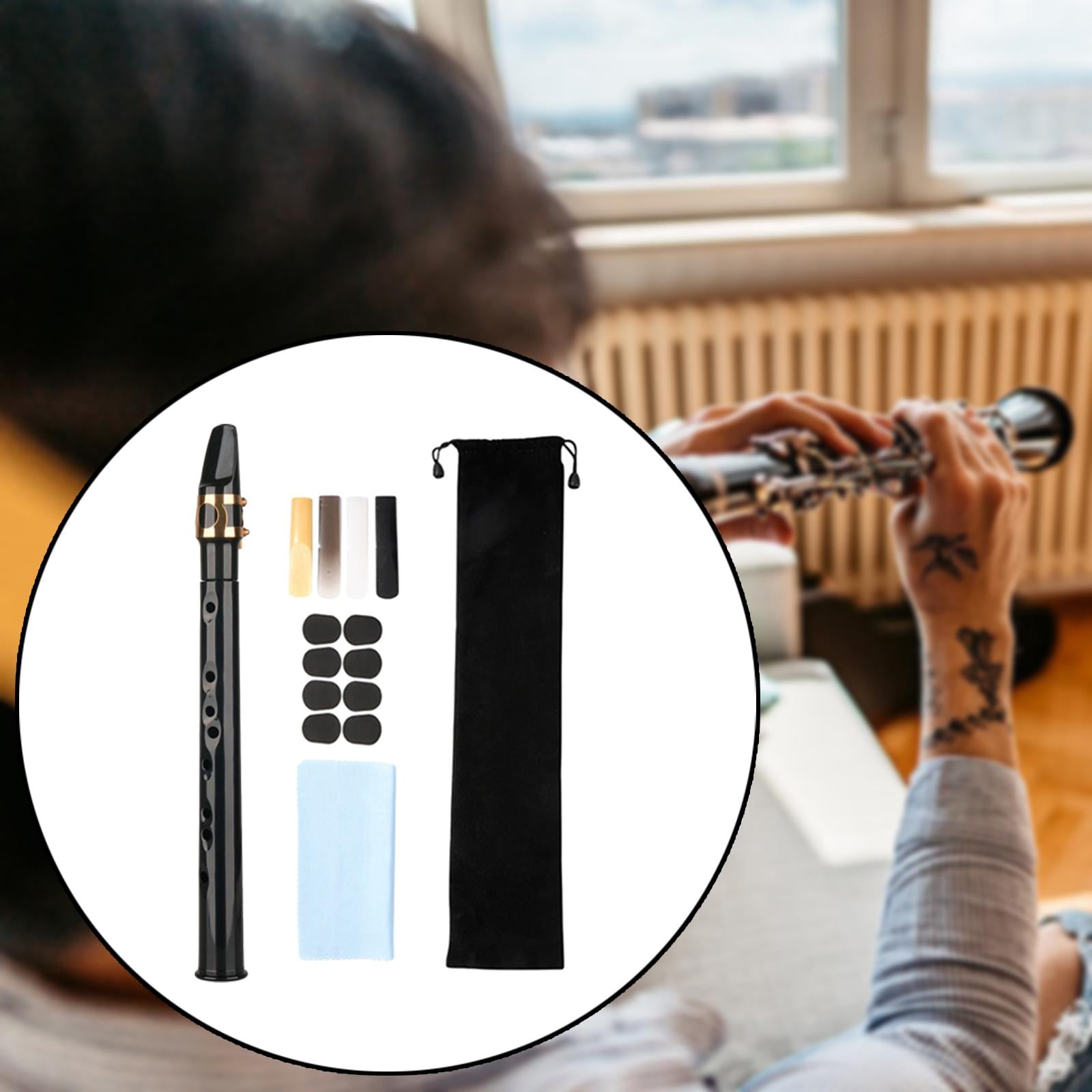 LeeQinersw Mini Pocket Saxophone Kits with Carring Bag Easy to Play Musical Instruments for Black