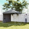 thumbnail image 3 of Homiyad 10' x 10' Pop Up Canopy Tent w/ Sidewall, Height Adjustable Instant Sun Shelter w/ Storage Pockets, Dark Gray, 3 of 8