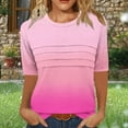 thumbnail image 1 of mfyjkho Tops De Moda Para Mujer, Camiseta De Moda Para Mujer Con Cuello Redondo Arrugado, Manga 3/4, Corte Holgado Y Mangas Cortas Tops Y Blusas Para Mujer S, 1 of 7