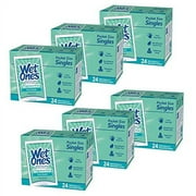 Wet Ones Sensitive Skin Hand and Face Wipes, Unscented, 24 Individually Wrapped Wipes (Pack of 6), Packaging May Vary
