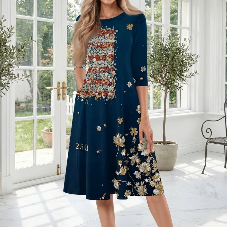 casual dress for plus size Women's Boat Neck A-Line Midi Wholesale Sexy Pink And Black Variety and 48 hips Width:XW (3E)