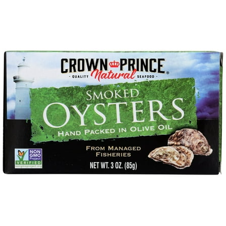 Crown Prince Natural Naturally Smoked Oysters in Pure Olive Oil, 3.0 OZ
