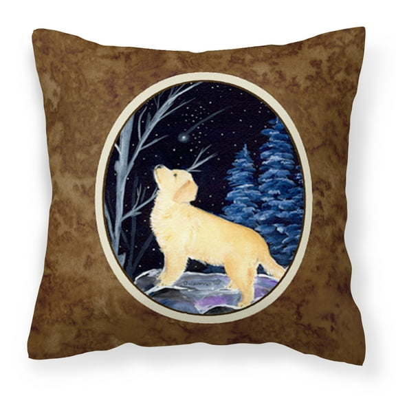 Caroline's Treasures SS8392PW1414 Starry Night Golden Retriever Fabric Decorative Pillow, 14Hx14W, multicolor