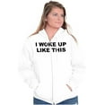 thumbnail image 3 of Woke Up Like This Confident Gym Womens Plus Size Graphic Zipper Hoodie Brisco Brands 2X, 3 of 5