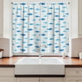 thumbnail image 2 of Ambesonne Fish Kitchen Curtains, Geometric Net Design Dots, 55"x45", Blue Pale Blue White, 2 of 3