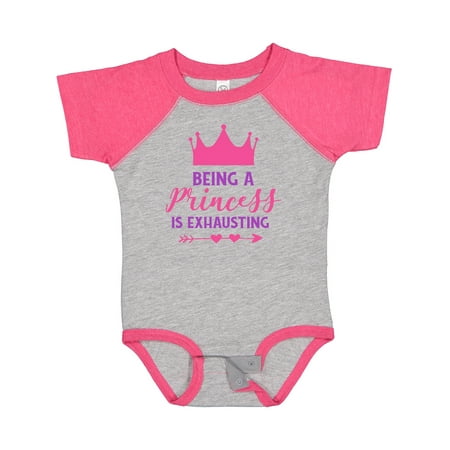 

Inktastic Being a Princess is Exhausting Crown Hearts Gift Baby Girl Bodysuit