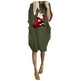 thumbnail image 2 of BLTIBY Christmas Sweatshirt Dress for Women Oversized Xmas Printed Fall Winter Round Neck Dresses Soft Casual Long Sleeve Fashion Pullover Outfits with Pockets 2024 Trendy Army Green 5XL, 2 of 5