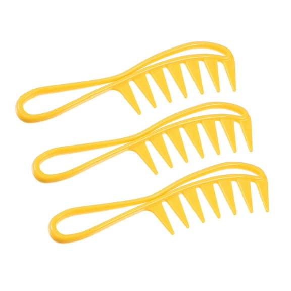 Vocoste 3 Pcs Anti Static Hair Comb Wide Tooth for Thick Curly Hair Hair Care Detangling Comb Yellow