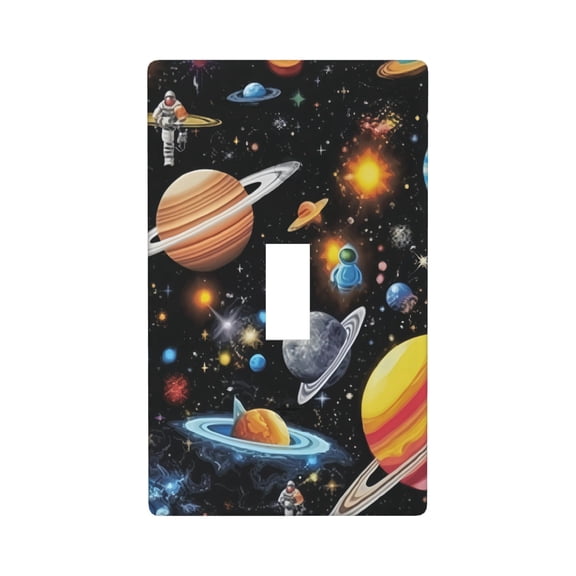 Solar System Light Switch Cover Plates Single Toggle Wall Plate Decorative 1-Gang Christmas Decor Lightswitch Cover
