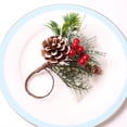 thumbnail image 3 of Juego de 6 Servilleteros con Agujas de Pino, Bayas, Navidad, AccióN de Gracias, DíA Festivo, RúStico, Granja, Servilleteros, Soportes, 3 of 7