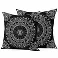 thumbnail image 2 of Pack of 2 Outdoor Pillow Covers 24x24 Inch Waterproof Black Boho Throw Pillow Covers,Decorative Couch Pillow Shams Protectors Retro Farmhouse Neutral Abstract Geometric Patio Cushion Pillowcases, 2 of 8