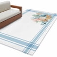thumbnail image 2 of Area Rug 48×72in, Summer Marine Life Sea Stars Corals Floor Carpet Living Room Rug, Blue Striped Non-Slip Welcome Mat Indoor Rugs for Bedroom Dining Room, 2 of 9