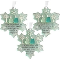 Snowflake-Shaped Sea Glass Friendship Decor, Timeless Friendship Keepsake, Snowflake Christmas Decorations Friendships Ornaments for Christmas Tree Hanging, Sea Glass Art for Best Friends (3PCS)