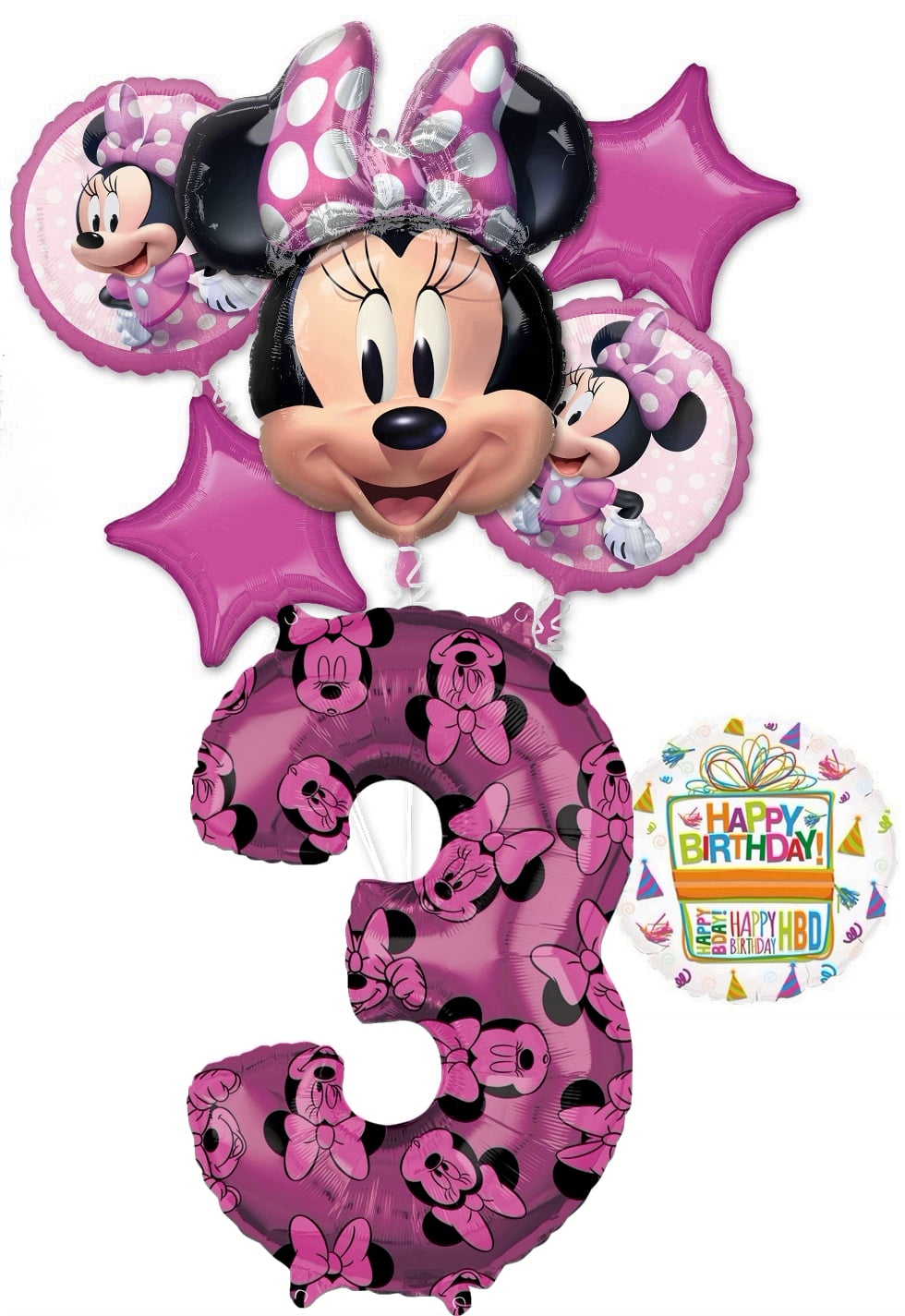 Minnie Mouse #2 2nd Second Happy Birthday Balloon Party Set Mylar Latex Disney by Anagram