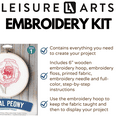 thumbnail image 2 of Leisure Arts Embroidery Kit 6" Coral Peony- Embroidery Kit For Beginners - For Adults - Cross Stitch Kits Cross Stitch Kits Beginners Patterns, 2 of 7