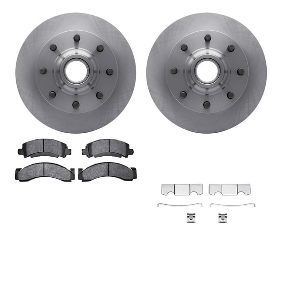 Dynamic Friction Company Front Brake Rotors with Heavy Duty Brake Pads includes Hardware 6212-48084