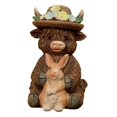 thumbnail image 3 of Figura de las Tierras de Pascua, decoración de granja, estatua de resina escocesa creativa, escultura para decoración del hogar, cocina, 3 of 8