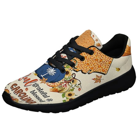 

Thanksgiving South Carolina Thankful Grateful And Blessed Pumpkin Fall Shoes Sneakers Black Size 11