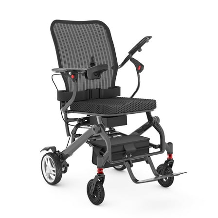 RehabRolls 30lbs Ultra Lightweight Foldable Electric Wheelchairs,Portable 15 Miles Carbon Fiber Motorized Power Wheelchair for Adults