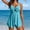 Sky Blue, variant on Ynynloco Swimsuits for Women Tummy Control Solid Color Two Piece Bathing Suit Flowy Top High Waisted Swimwear Cute Bow