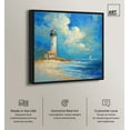 thumbnail image 2 of Lighthouse Sunrise Chic Coastal Canvas Wall Art by Art Remedy, Black Floater Frame, 12"x12", 2 of 7