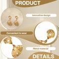thumbnail image 3 of DESIGNICE 2Pcs Summer Earrings,Tough Texture Seashell Earrings,Alloy Material Summer Earrings for Women,Small Stud Earrings for Women for Seaside Vacation,Style3, 3 of 7