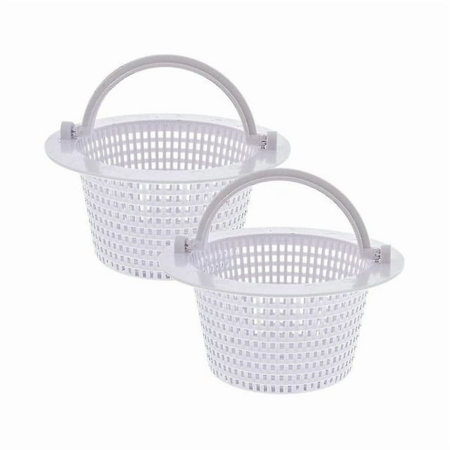 Replacement Basket Compatible with Above Ground Pool Skimmer (2-Pack) - Fits Through-Wall Skimmers White