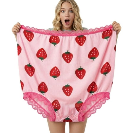KHONTS Granny Panties Funny Gifts for Women Plus Size Novelty Underwear for Adults Prank Pink One Size
