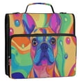 thumbnail image 2 of YAZAOO Zipper Binder trapper keeper Documents Organized Design Colorful Dog Art Printed, 2 of 8