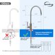 thumbnail image 5 of iSpring GA3-BN Grifo de Agua Potable para Fregadero de Cocina con Conector de 3/8", Grifo de Ósmosis Inversa sin Plomo, Nickel Cepillado, 5 of 5