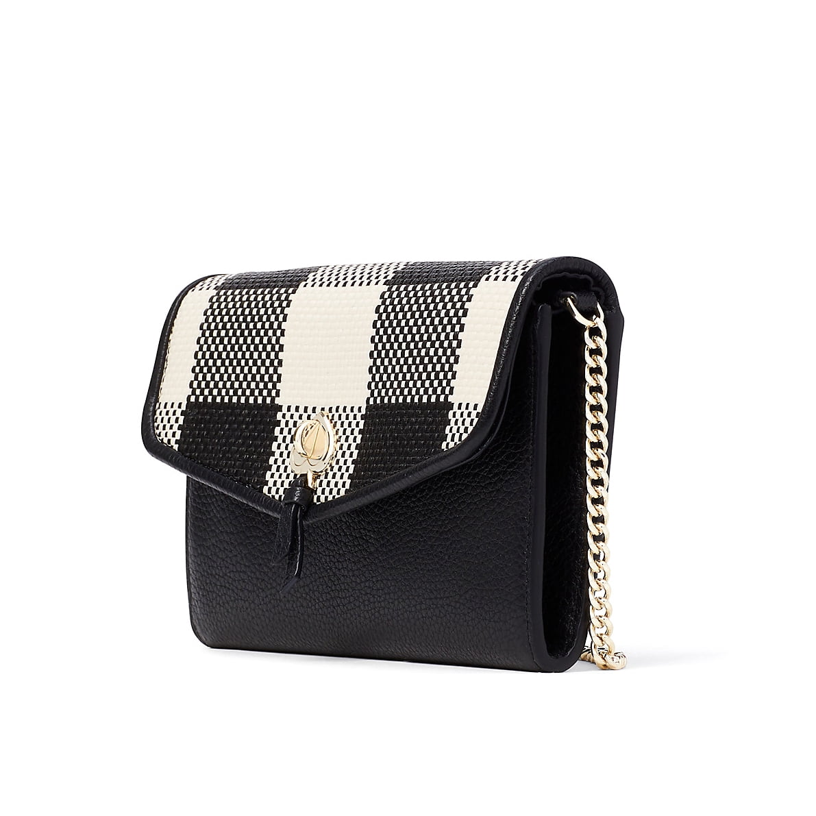 Kate Spade New York Women's Marti Gingham Wallet Crossbody Bag (Black Multi)