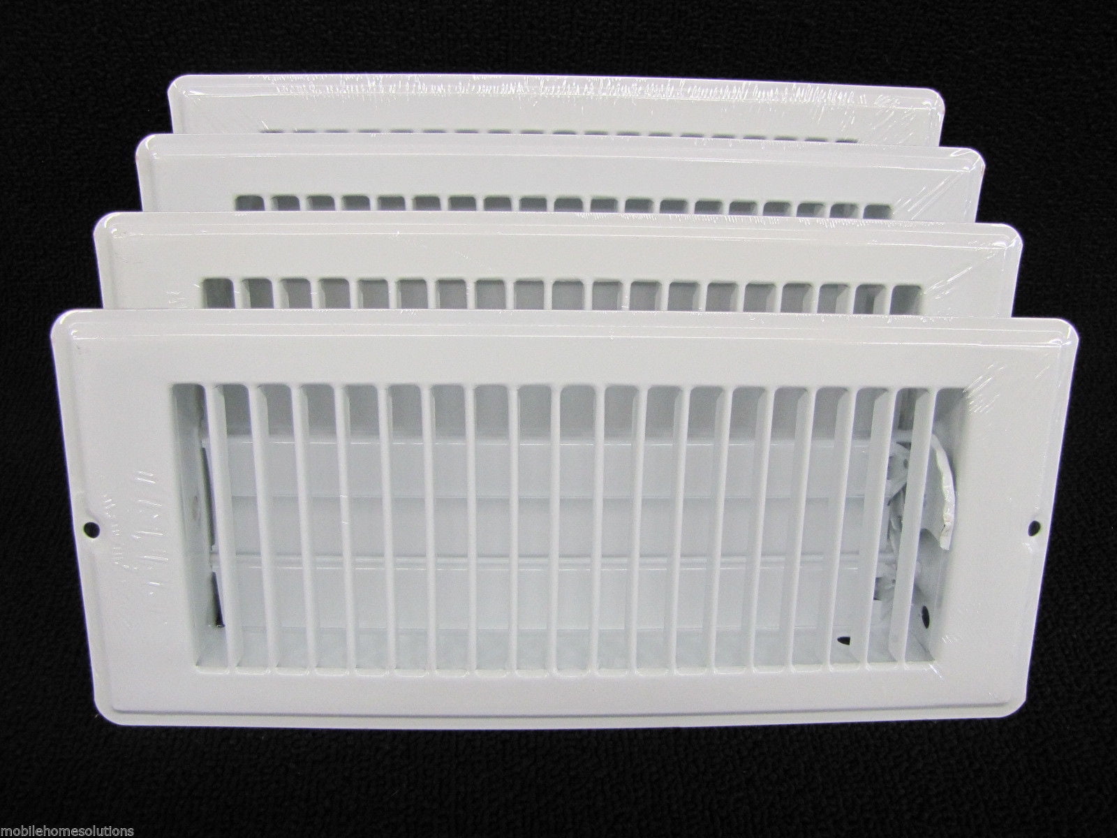 Mobile Home RV Parts Floor Register 4" x 10" Lot of 4. White Metal