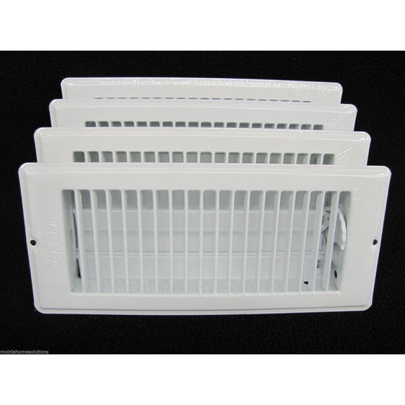 Mobile Home RV Parts, White Metal Floor Register, 4 Pieces