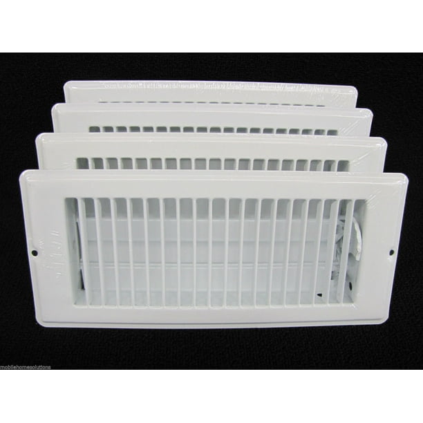 Mobile Home RV Parts Floor Register 4" x 10" Lot of 4. White Metal