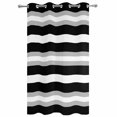 thumbnail image 2 of Outdoor Curtains for Patio Waterproof, Black Grey Stripe Windproof Pravicy Outside Porch Blackout Curtain, Minimalist Farmhouse Striped Sun Blocking Grommets Curtains for Cabana Gazebo 54"x84", 2 of 9