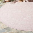 thumbnail image 4 of SAFAVIEH Courtyard Darin Botanical Indoor/Outdoor Area Rug, Soft Pink/Ivory, 6'7" x 6'7" Round, 4 of 6