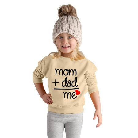 

CHUOU Toddler Girls Boys Sweatshirt Girls Kids Casual Loose Active Full Sleeves Sweatshirts Letter Print Teen Crop Tops