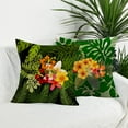 thumbnail image 3 of Tropical Leaves Pillow Covers Set of 4 Green Plants Summer Palm Trees Hibiscus Flowers Hawaii Beach Home Outdoor Decor Throw Pillow Cases 16x16 Inch Monstera Banana Leaf Cushion Cover, 3 of 6