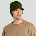 thumbnail image 4 of Odeerbi Winter Beanie for Men Women Knitted Beanie Cap Thickened Wool Hat Elastic Warm Ears Protection Hat Olive Green, 4 of 4