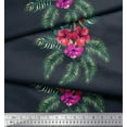 thumbnail image 2 of Soimoi Modal Satin Fabric Floral & Leaves Tropical Decor Fabric Printed Yard 42 Inch Wide, 2 of 2