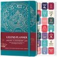 thumbnail image 2 of Legend Planner - Deluxe Weekly & Monthly Life Planner to Hit Your Goals & Live Happier. Organizer Notebook & Productivity Journal. A5 Hardcover, Undated - Start Any Time + Stickers - Viridian Green, 2 of 4