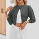 thumbnail image 5 of Cárdigan de punto para mujer, color liso, cuello redondo, suéter con botones, cárdigan, top para mujer, 5 of 8