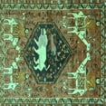 thumbnail image 1 of Ahgly Company Indoor Square Persian Turquoise Blue Traditional Area Rugs, 6' Square, 1 of 4