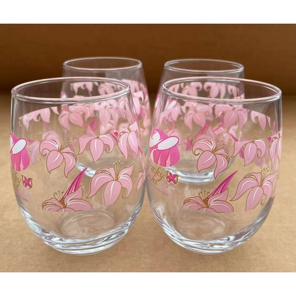 2022 Official 148th Kentucky Oaks  Stemless Wine Glass, Officially Licensed, 15 oz Stemless Wine Glass, 4 Pack