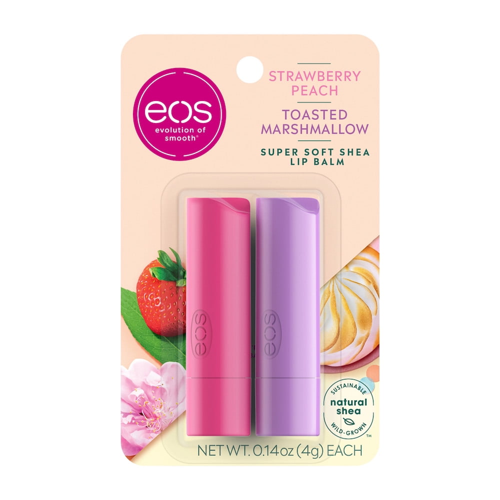 eos Super Soft Shea Lip Balm Stick Strawberry Peach and Toasted