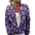 thumbnail image 2 of Womens Y2K Cardigan Sweaters Long Sleeve Open Front Cropped Mask Feather Pattern Knit Cardigan Carnival Outfits, 2 of 6